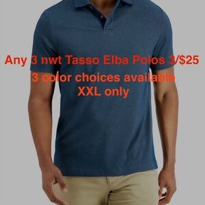 NWT XXL Tasso  Elba Men's Blue Polo Shirt.